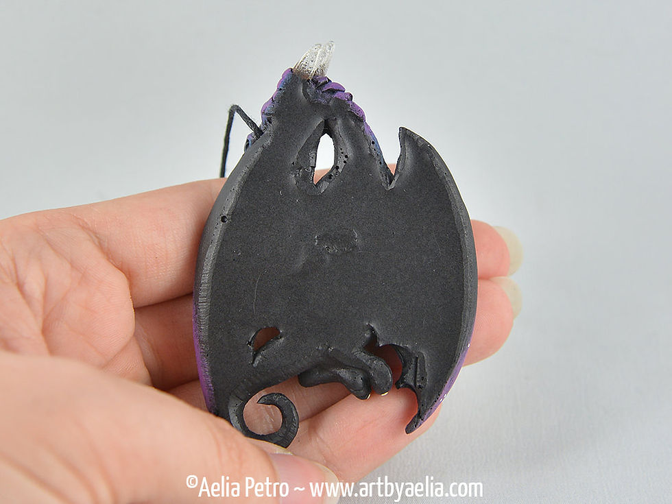 Thumbnail: Hang in there Baby Dragon Necklace - Galaxy - In Stock and Ready to Ship