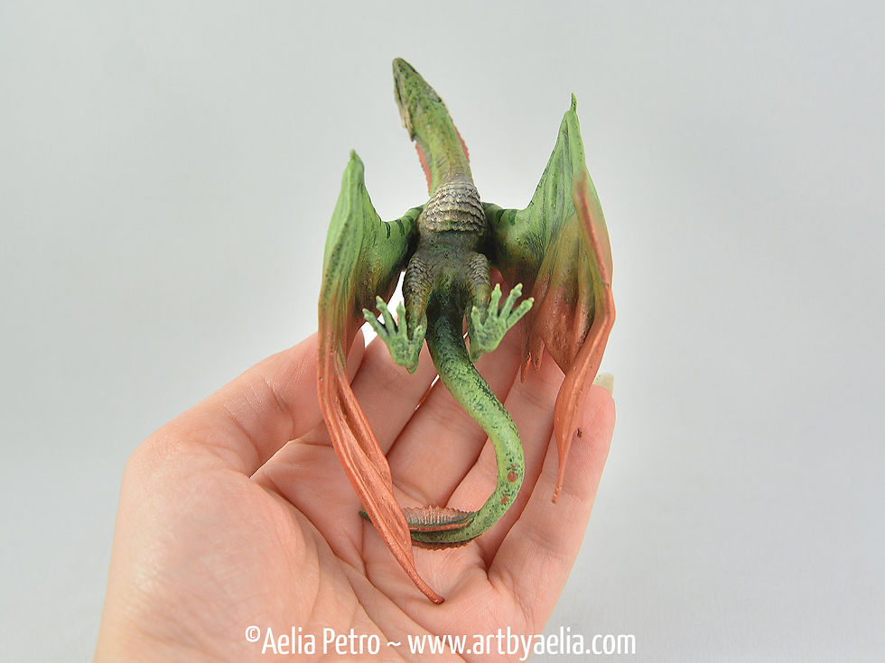 Thumbnail: Realistic Wyvern-Style Dragon - Green and Bronze Dragon - Custom Made-to-Order