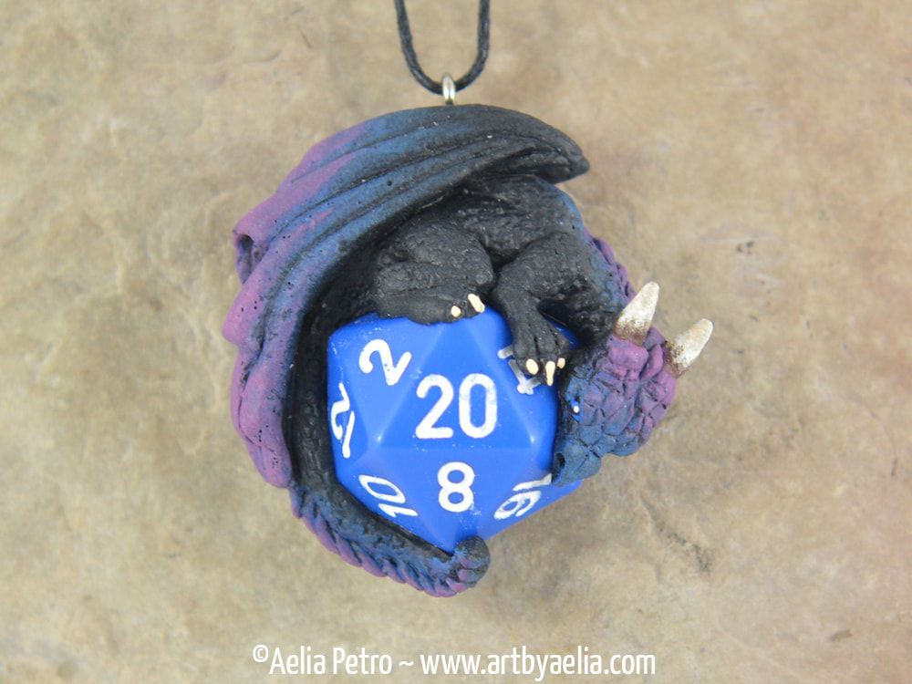 D20 Dragon Necklace - Galaxy - PRE-ORDER Shipping in 4-6 Weeks
