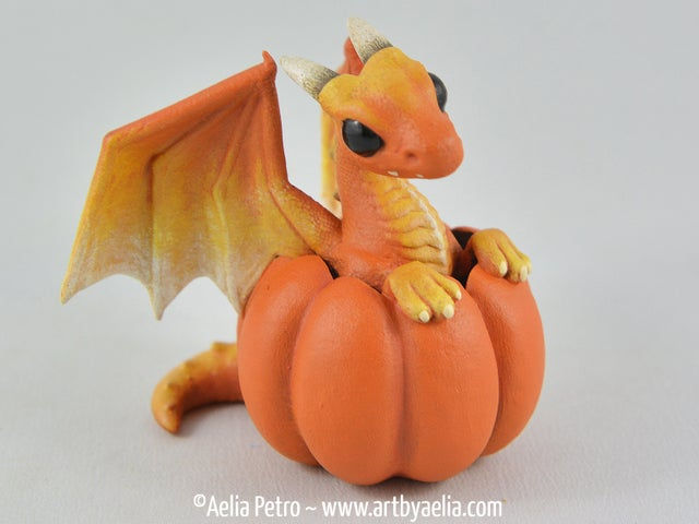 Thumbnail: PRE-ORDER - Pumpkin Dragon in your Choice of Colour