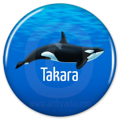 Orca Button or Keychain - Takara