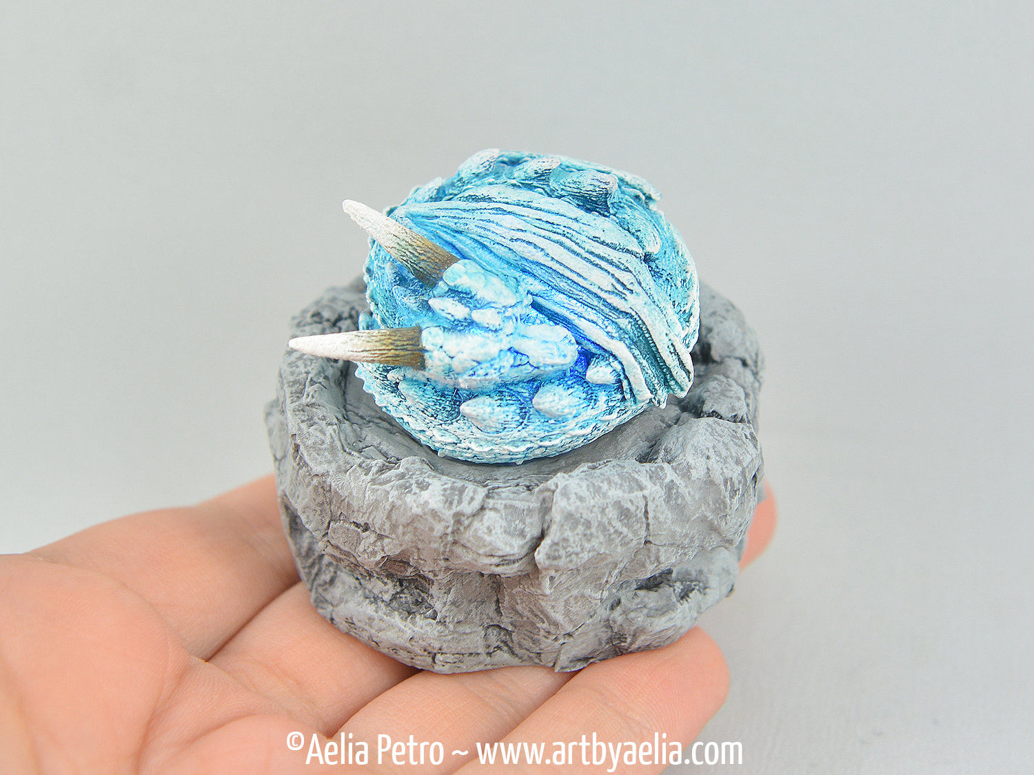 Mini Radiant Dragon with Dragon Nest - Glacier Dragon - IN STOCK and Ready to