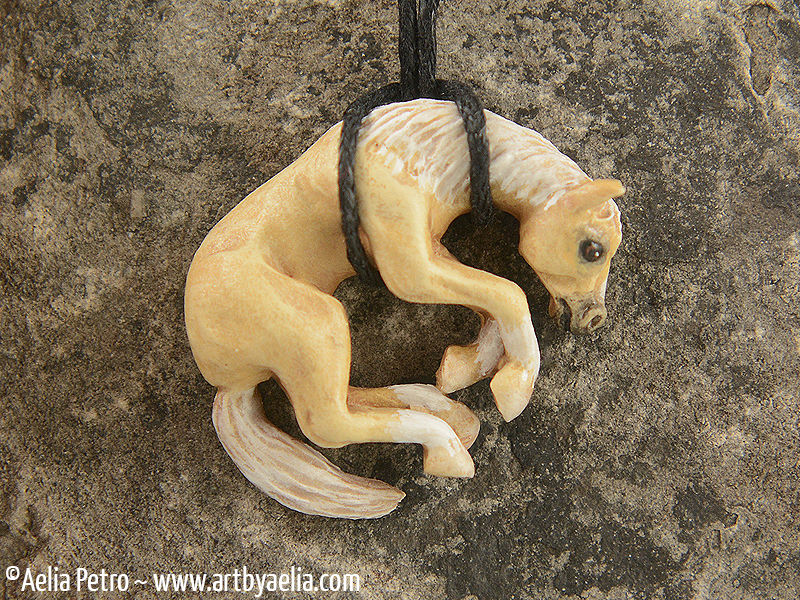 Resin Palomino Horse Necklace