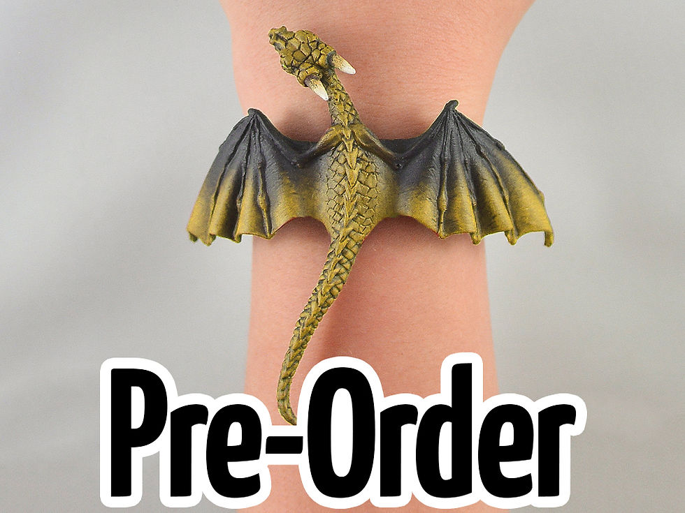 Custom Made Dragon Bracelet - Black and Yellow Dragon Pre-Order