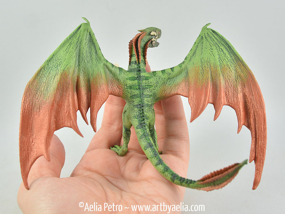 Thumbnail: Realistic Wyvern-Style Dragon - Green and Bronze Dragon - Custom Made-to-Order