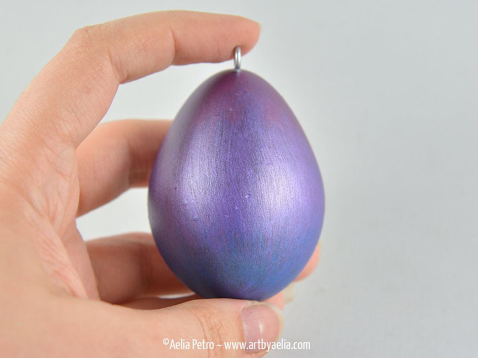 Thumbnail: Purple Aurora Borealis Dragon Egg Ornament - IN STOCK
