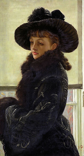 Mavoureen (Portrait of Kathleen Newton), Tissot 1877. Public domain image from Wikimedia.