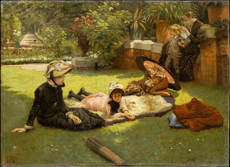 In Full Sunlight, Tissot 1881. Public domain image from Wikimedia.