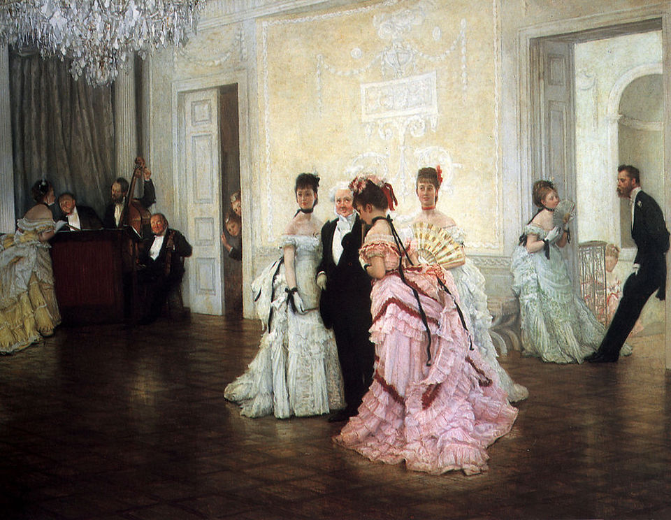 Too Early, Tissot 1873. Public domain image from Wikimedia.