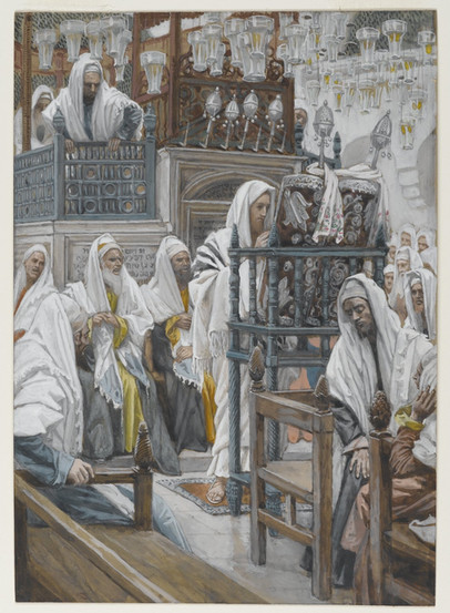 Jesus Unrolls the Book in the Synagogue