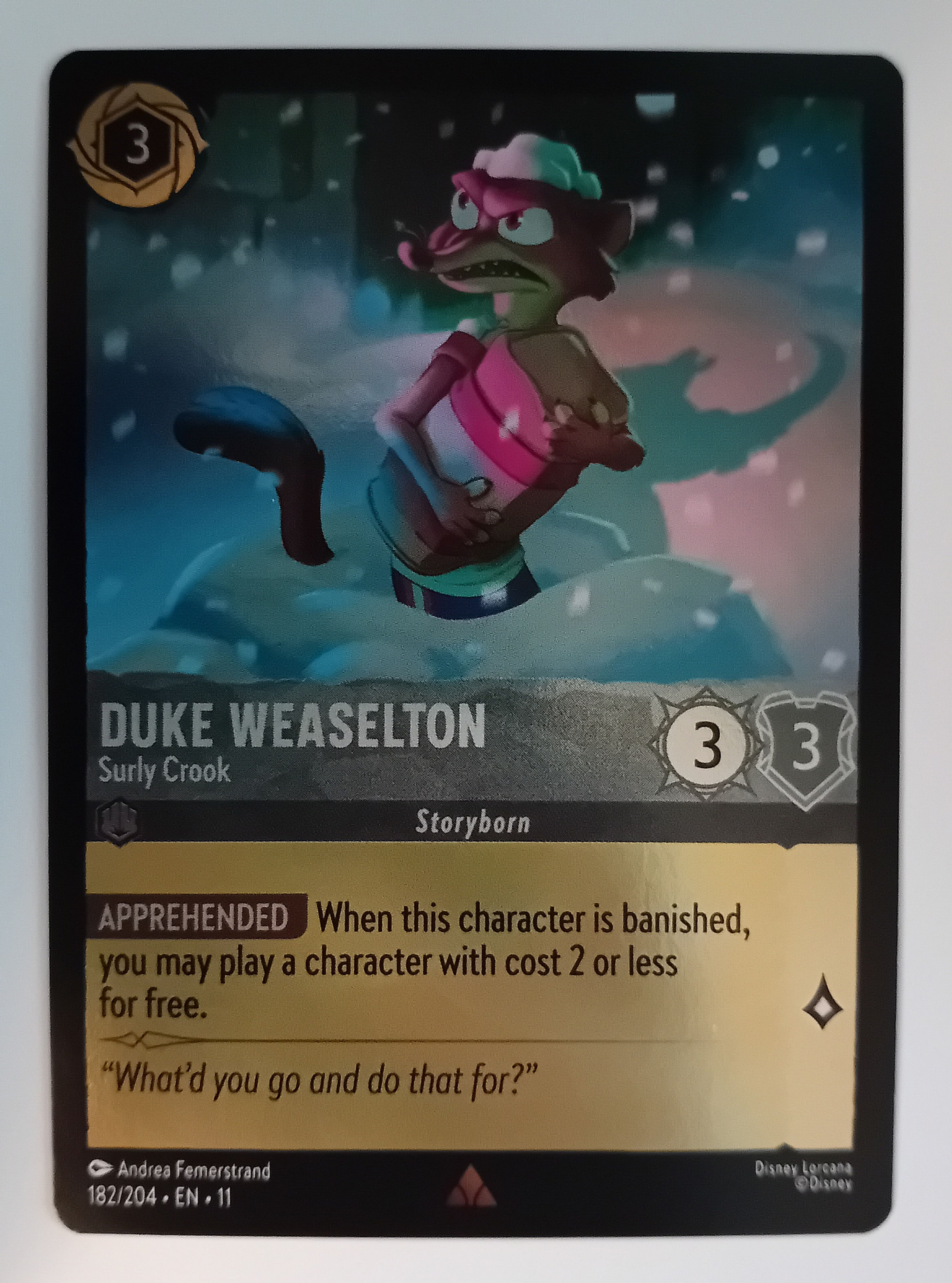 FOIL Duke Weaselton. Surly Cook. 182. Winterspell 