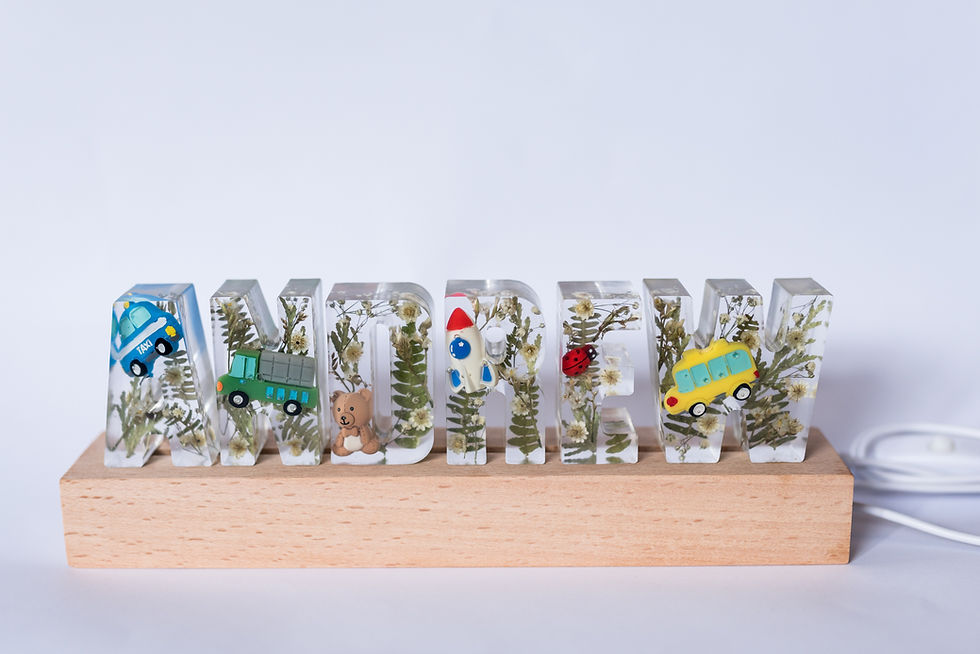 Thumbnail: Personalised Resin Letters with LED stand