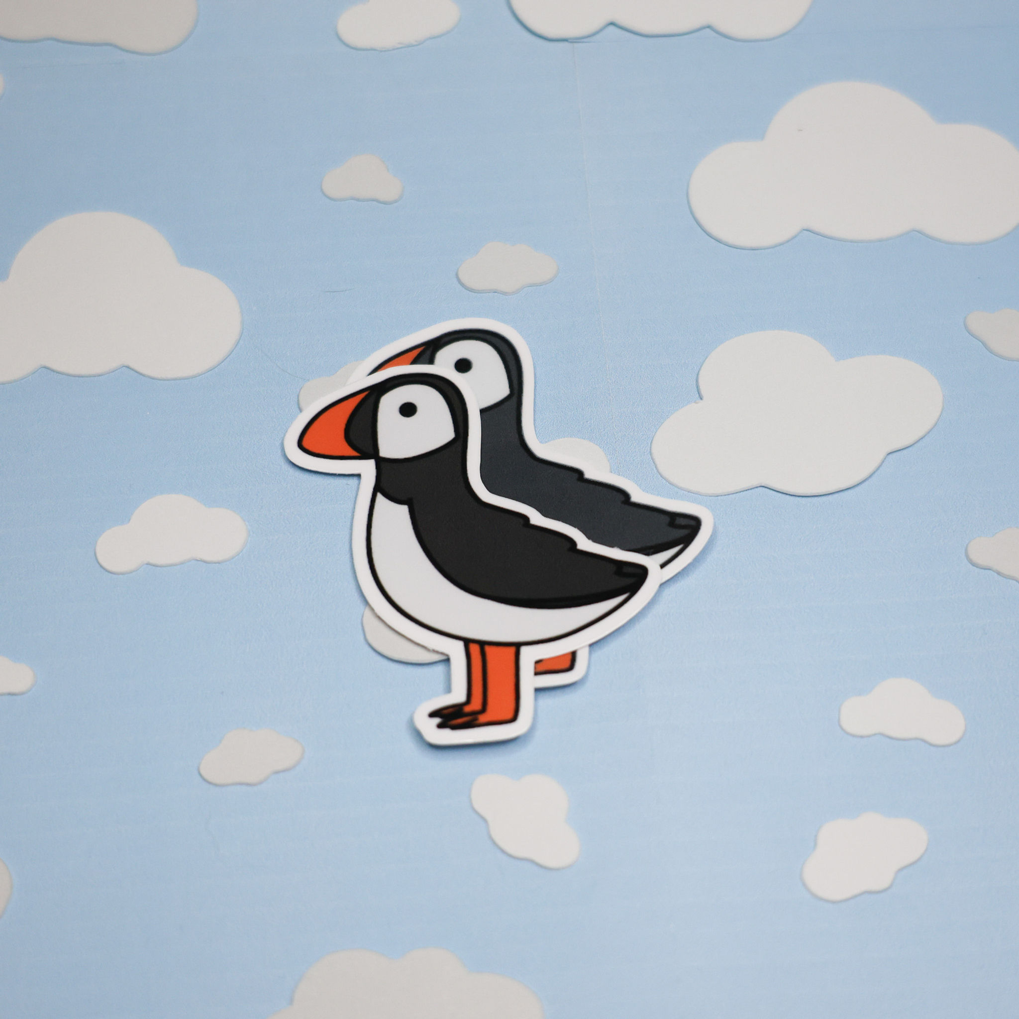 Glossy and matte coated Atlantic puffin stickers