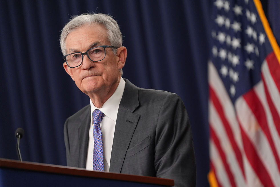 Sentralbanksjef Jerome Powell taler i Federal Reserve i Washington onsdag 10. des. 2025. (AP Photo/Jacquelyn Martin)
