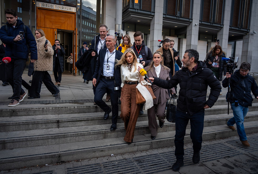 Influenser Nora Haukland da hun forlot tingretten 24. februar etter å ha forklart seg under rettssaken. Foto: Ole Berg-Rusten / NTB