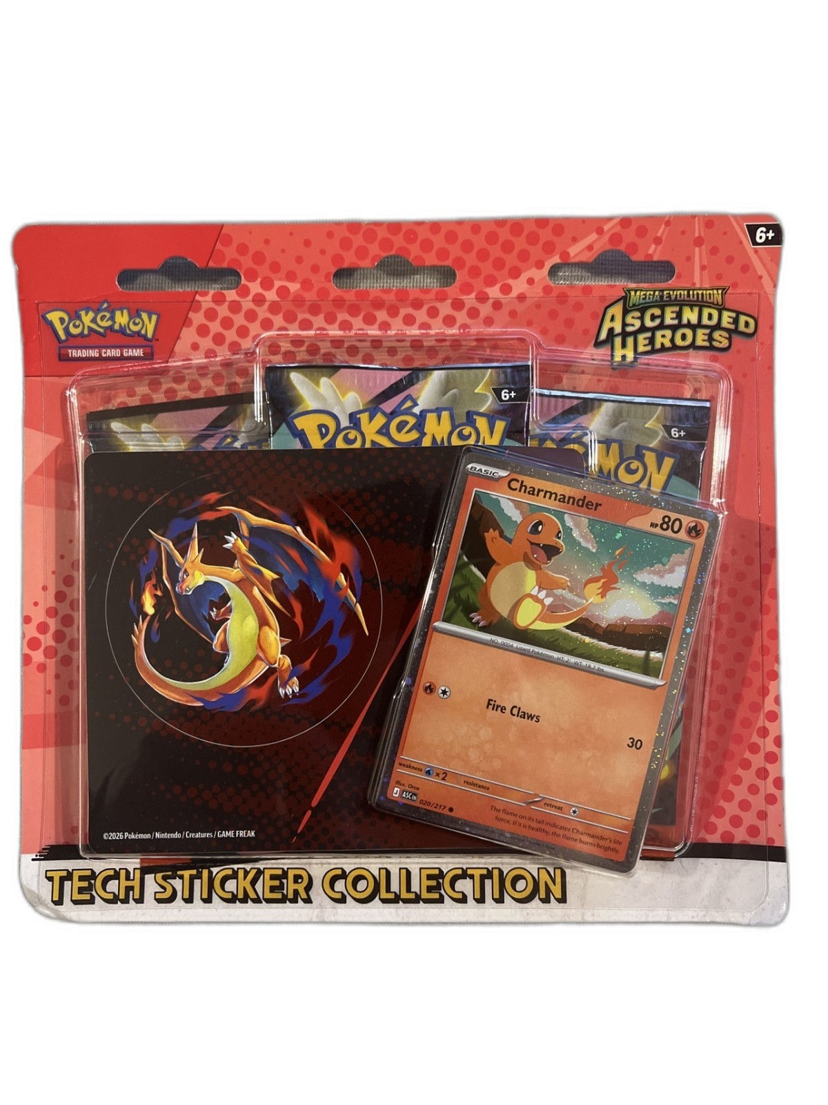 Pokemon TCG Mega Evolution Ascended Heroes Sticker Collection Charmander Sealed
