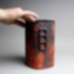 Vibrant ceramic vessel Front View