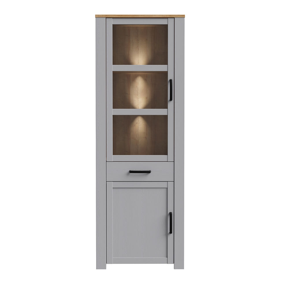 Thumbnail: Winchester Narrow Display Cabinet in Riviera Oak/Grey Oak