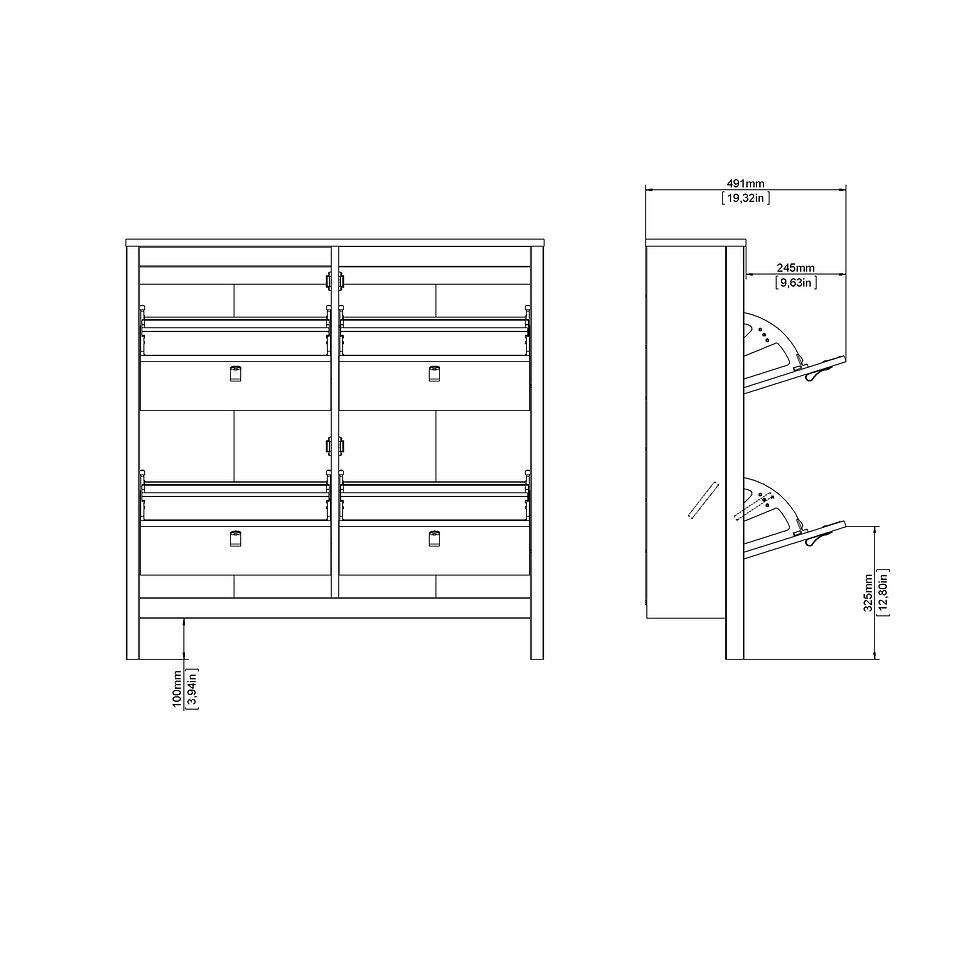 Thumbnail: Bradley Shoe cabinet 4 compartments in White