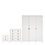 Thumbnail: Bradley 3 Piece Bundle, Bedside, Chest and 3 Door Wardrobe in White