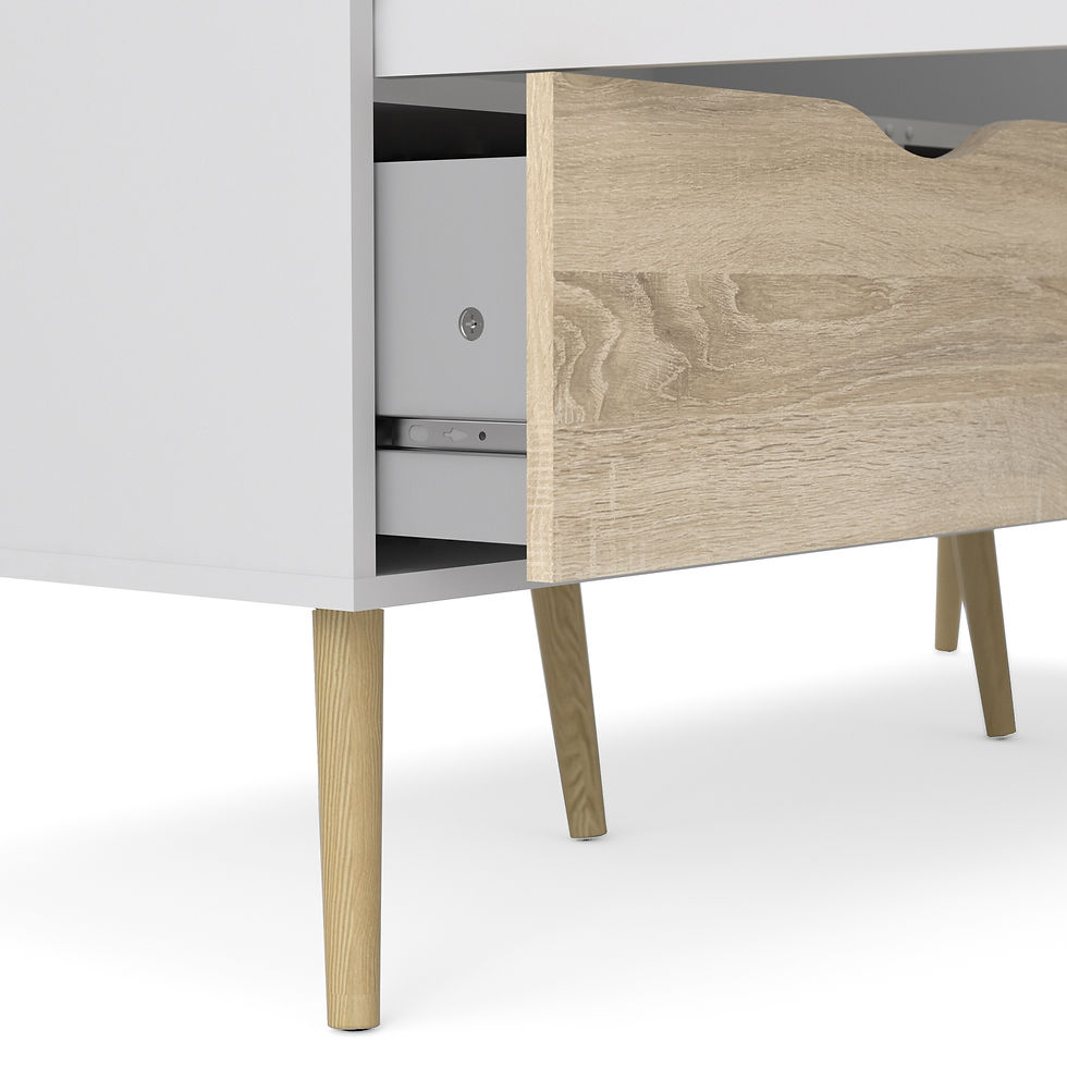 Thumbnail: Olivia Wardrobe 3 Doors 3 Drawers in White and Oak