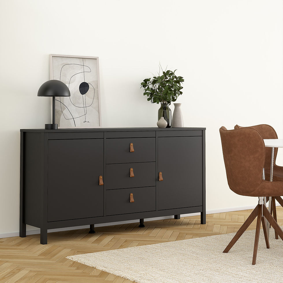 Thumbnail: Bradley Sideboard 2 doors + 3 drawers  in Matt Black