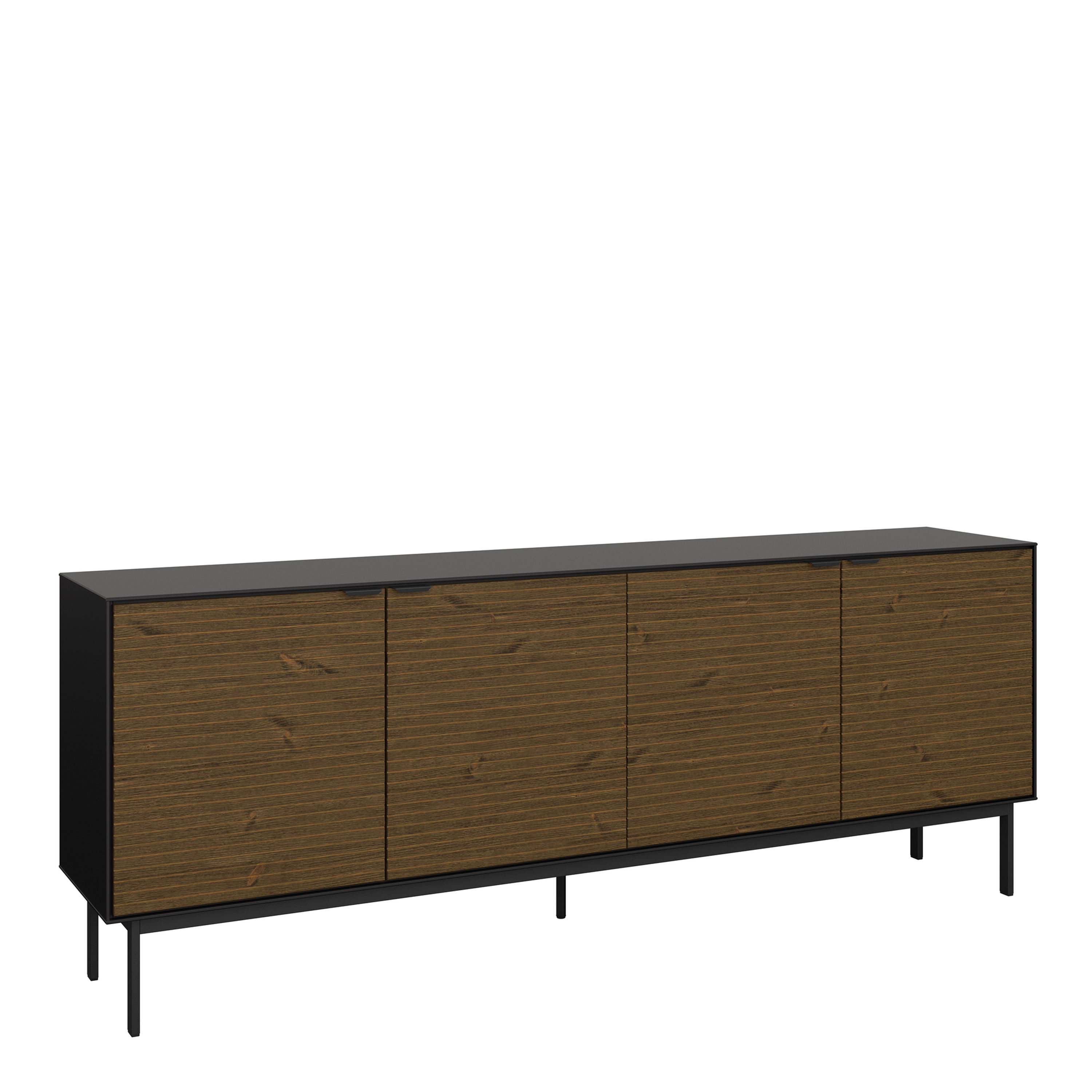 Soma Sideboard 4 Doors in Granulated Black Brushed Espresso