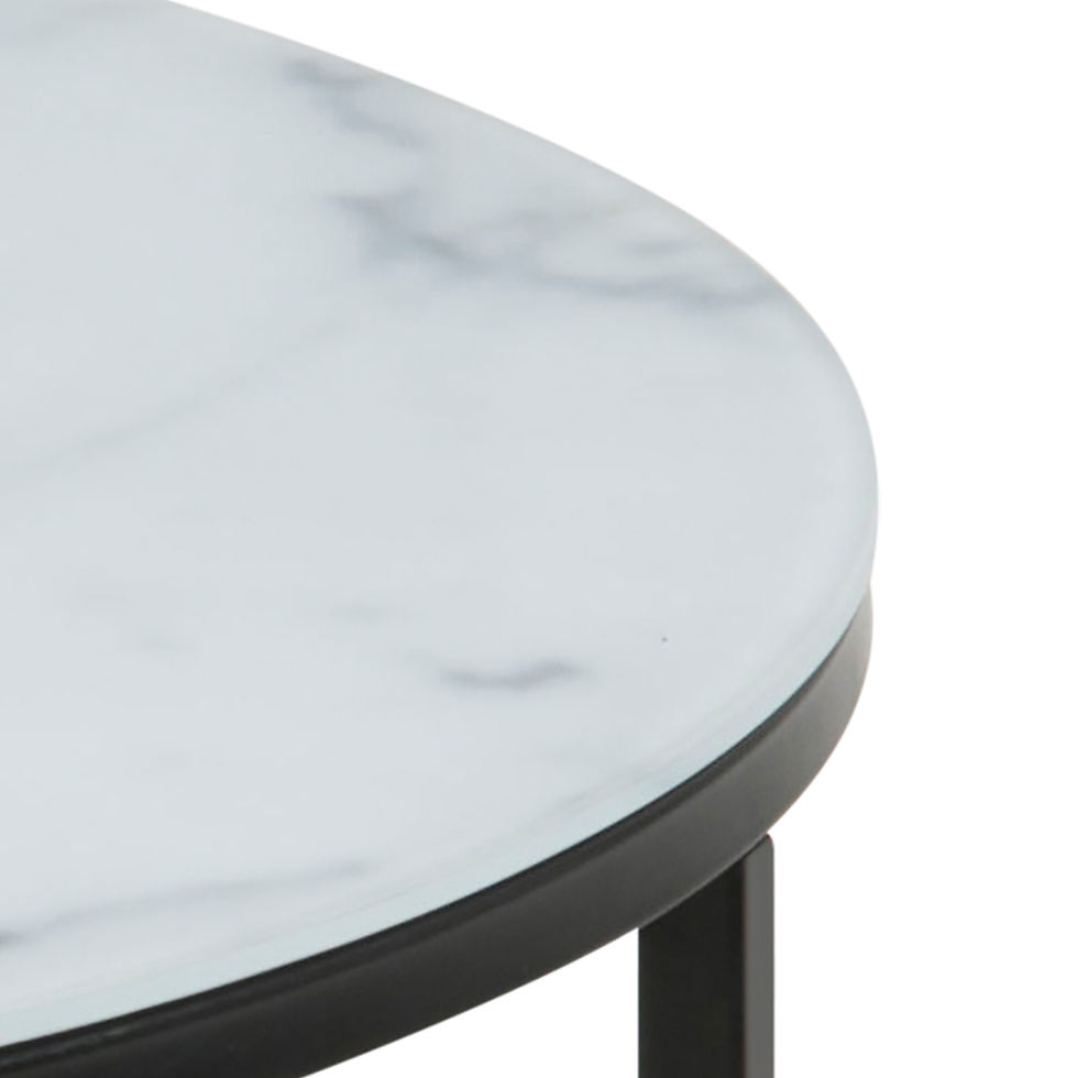 Thumbnail: Alisma Round Coffee Table with Marble Effect Top & Black Legs