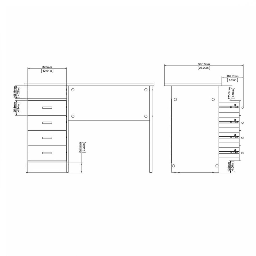 Thumbnail: Function Plus 4 Drawer Desk in Oak
