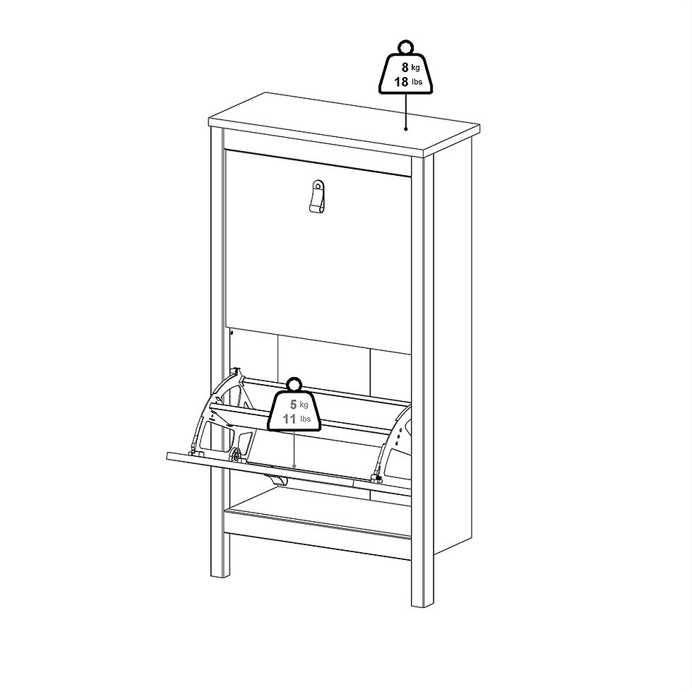 Thumbnail: Madrid Shoe Cabinet 2 flap doors Matt Black