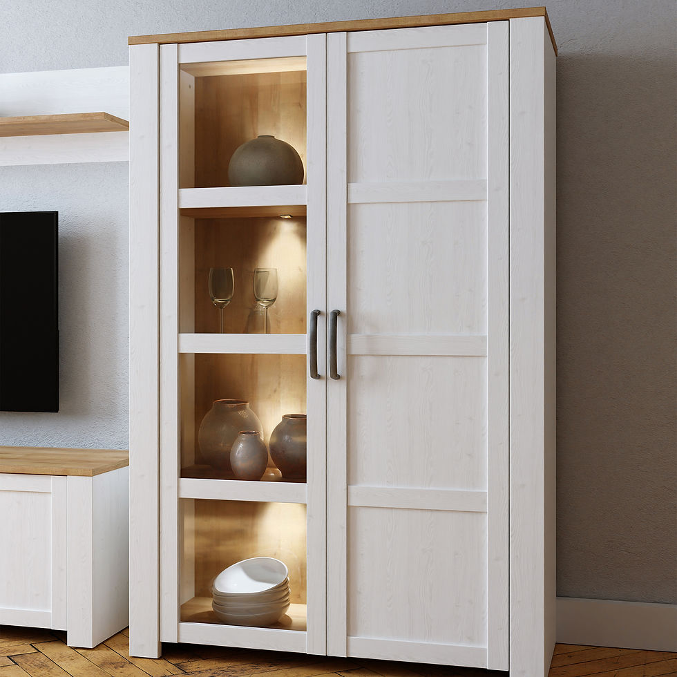 Thumbnail: Winchester Display Cabinet in Riviera Oak/White