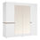 Thumbnail: Chelsea 4 Door Wardrobe with mirrors in White with Oak Trim