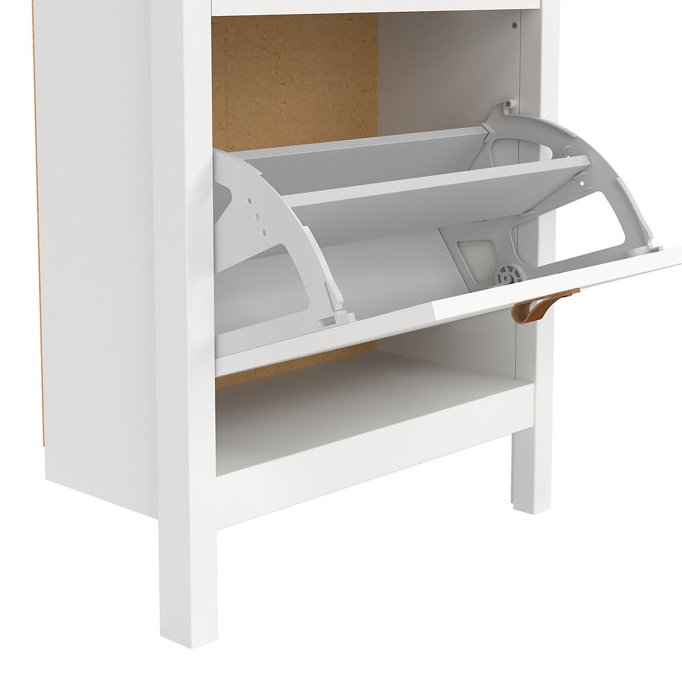 Thumbnail: Bradley Shoe Cabinet 2 Flap Door White