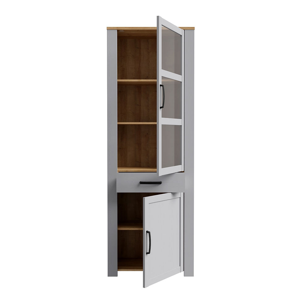 Thumbnail: Winchester Narrow Display Cabinet in Riviera Oak/Grey Oak