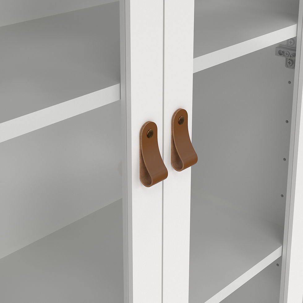 Thumbnail: Bradley China cabinet 2 doors w/glass + 3 drawers in White