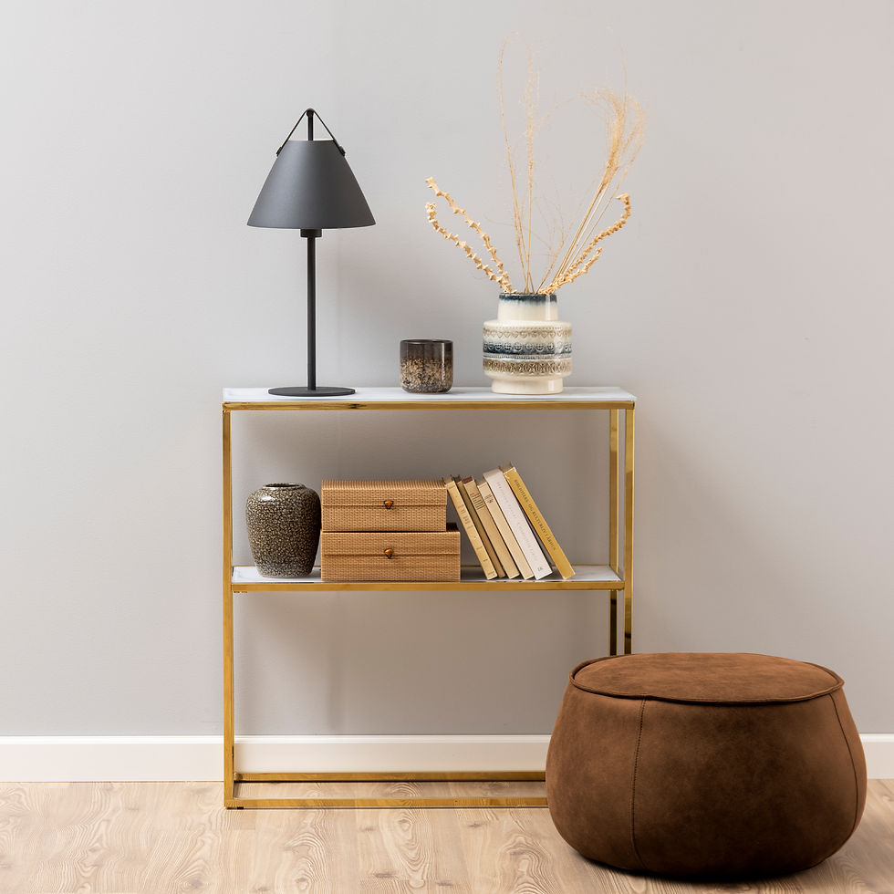 Thumbnail: Alisma Console Table With Marble Effect Top & Gold Legs
