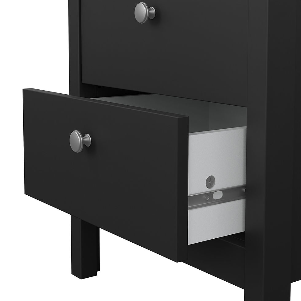 Thumbnail: Madrid Bedside Table 2 drawers in Matt Black