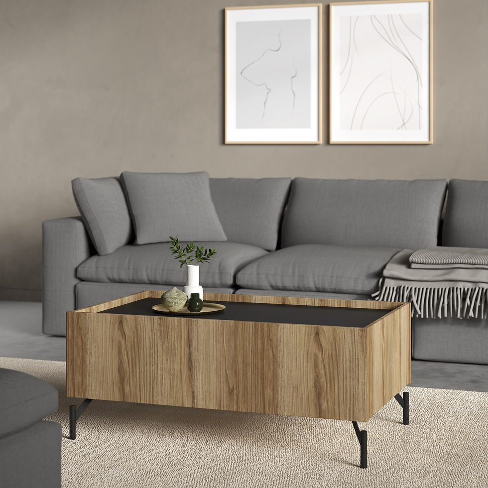 Thumbnail: Kendall Coffee table with 2 Drawers Oak and Black