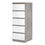 Thumbnail: Mia Narrow Chest of 5 Drawers in Concrete and White High Gloss