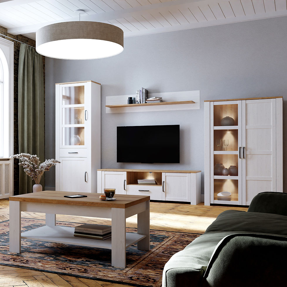 Thumbnail: Winchester Display Cabinet in Riviera Oak/White