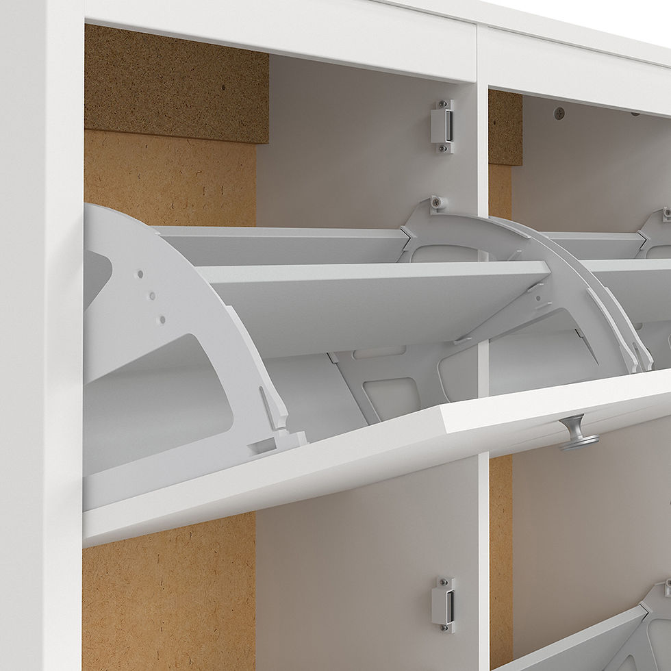 Thumbnail: Madrid Shoe cabinet 4 Compartments in White