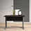 Thumbnail: Prima Desk 120 cm in Black woodgrain with Silver grey steel legs