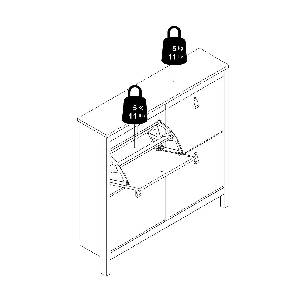 Thumbnail: Bradley Shoe cabinet 4 compartments in White