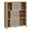 Thumbnail: Cestino 3 Door Cabinet in Jackson Hickory Oak and Rattan Effect