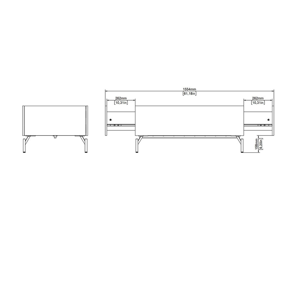 Thumbnail: Kendall Coffee table with 2 Drawers Oak and Black