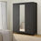 Thumbnail: Madrid Wardrobe with 2 doors + 1 mirror door + 2 drawers Matt Black