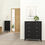 Thumbnail: Madrid 3 Piece Bundle, Bedside, Chest and 2 Door Wardrobe in Matt Black
