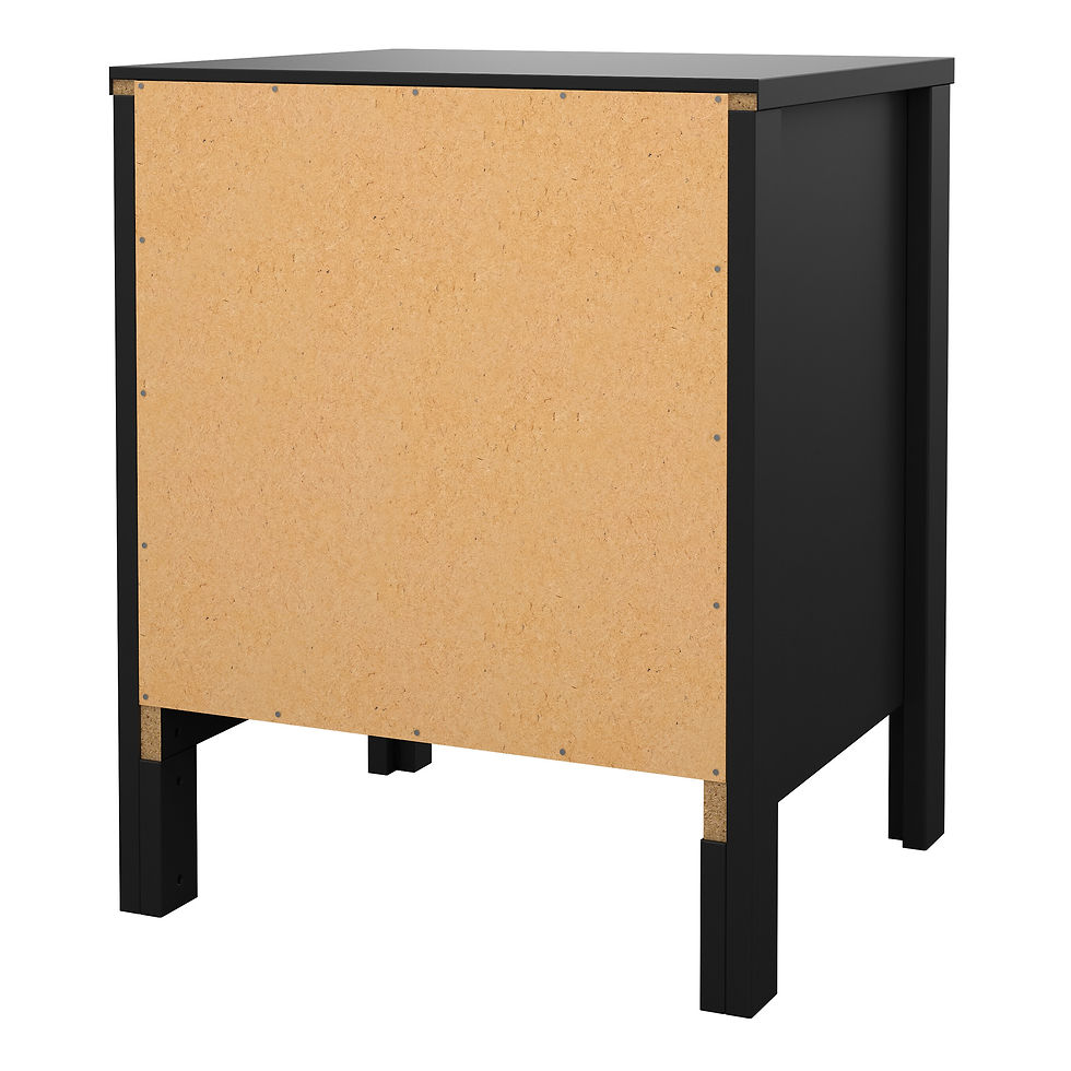 Thumbnail: Madrid Bedside Table 2 drawers in Matt Black