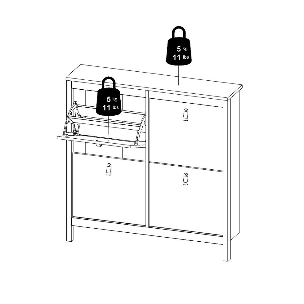 Thumbnail: Madrid Shoe cabinet 4 Compartments in White