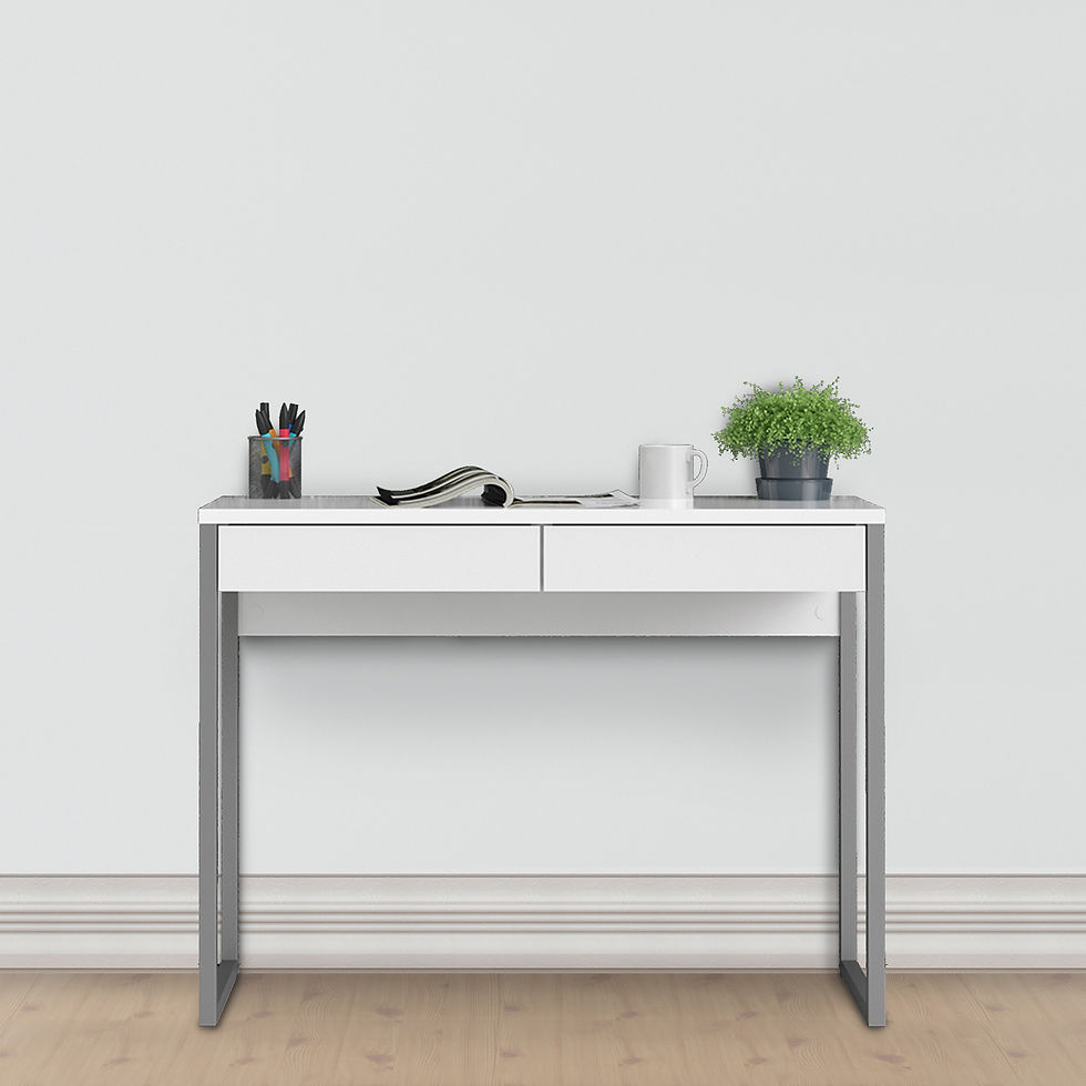 Thumbnail: Function Plus Desk 2 Drawers in White High Gloss